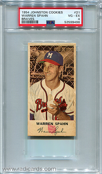 Warren Spahn 1954 Braves Johnston Cookies #21