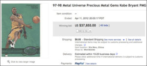 Kobe Bryant 1997-98 Metal Universe #81 Precious Metal Gems Emerald /10 | eBay Listing 2012-4