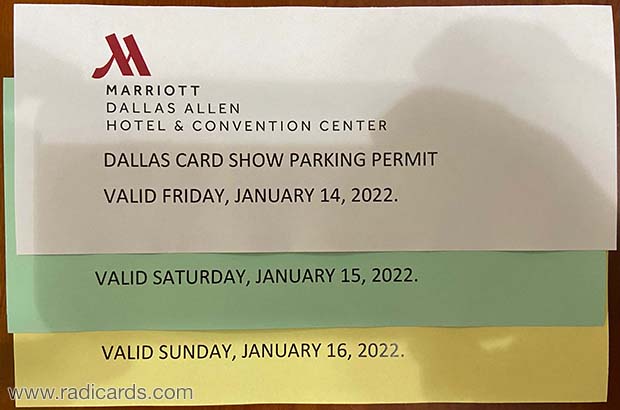 Dallas Card Show | January 13-16, 2022 | Parking Passes