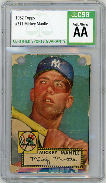 Mickey Mantle 1952 Topps #311 CSG AA