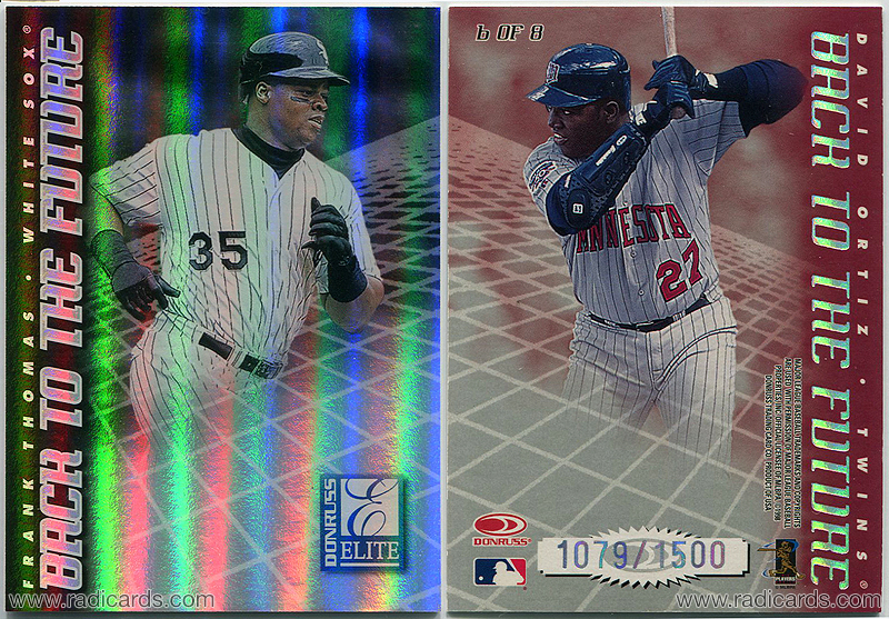 Frank Thomas, David Ortiz 1998 Donruss Elite Back to the Future #6b