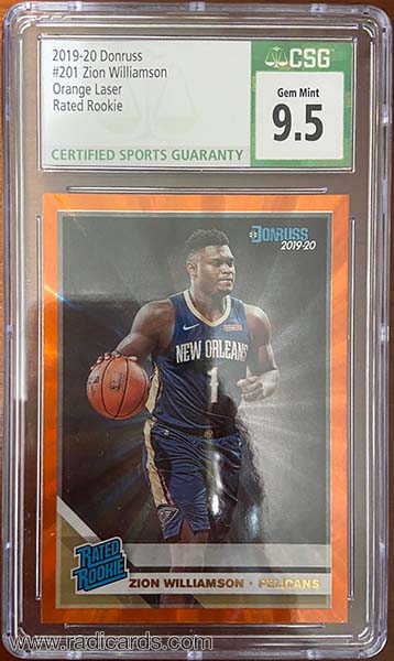 Zion Williamson 2019-20 Donruss #201 Holo Orange Laser