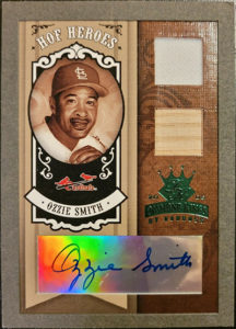 Ozzie Smith 2005 Diamond Kings HOF Heroes #HH-47 Signature Materials Framed Green /10