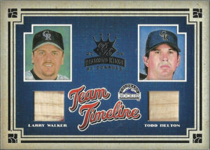 T.Helton/L.Walker 2005 Diamond Kings Team Timeline #TT-15 Materials Bat /100