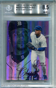 Tony Clark 1997 Flair Showcase #173 Row 2 Masterpiece /1