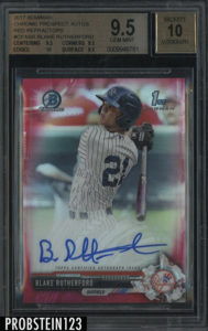 Blake Rutherford 2017 Bowman Chrome Prospect Autographs #CPA-BR Red Refractor /5