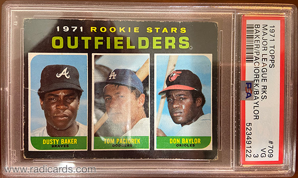 D.Baker/D.Baylor 1971 Topps #709 PSA3