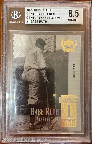 Babe Ruth 1999 Upper Deck Century Legends #1 Century Collection /100