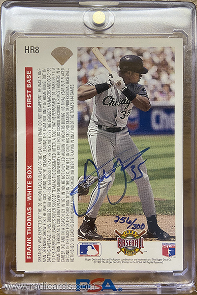 Frank Thomas 1992 Upper Deck Home Run Heroes #HR8 AU /300