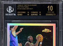 Kobe Bryant 1996-97 Topps Chrome Refractor Black Label 10 Sells for Nearly $800k