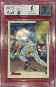 Derek Jeter 1997 Bowman Certified #CA41 Green Ink Autograph