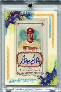 Stephen Strasburg 2010 Topps Allen and Ginter Autographs #AGA-SST Codebreaker