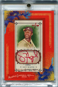 Jason Heyward 2010 Topps Allen and Ginter Autographs #AGA-JH Red Ink /10