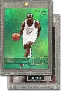 Michael Jordan 2021 Metal Universe Champions '97-98 Retro #RB-1 Precious Metal Gems Green /10