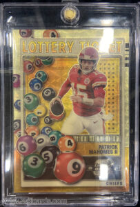 Patrick Mahomes II 2021 Panini Contenders Optic Lottery Ticket #LT-PMA Gold Vinyl /1