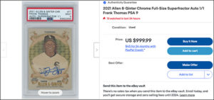Frank Thomas 2021 Topps Allen and Ginter Chrome Autographs #AGA-FT Superfractor /1 | 3rd eBay Listing