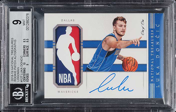 Luka Doncic 2018-19 Panini National Treasures #127 Rookie Patch Autographs Logoman /1