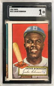 Jackie Robinson 1952 Topps #312 Miscut (w/ Mickey Mantle)