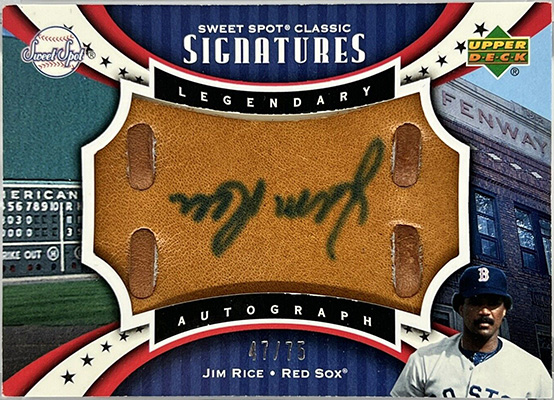 Jim Rice 2007 Sweet Spot Classic Signatures Sepia Blue Ink #SPS-JR /75