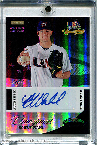 Bobby Wahl 2013 USA Baseball Champions National Team Certified Signatures #22 Mirror Black /1