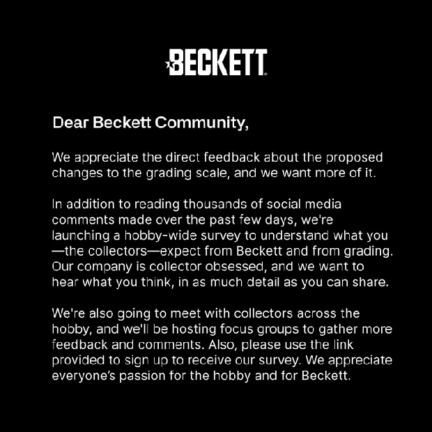 Beckett's Customer Feedback Survey