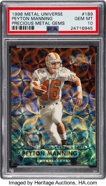 Peyton Manning 1998 Metal Universe #189 Precious Metal Gems /50