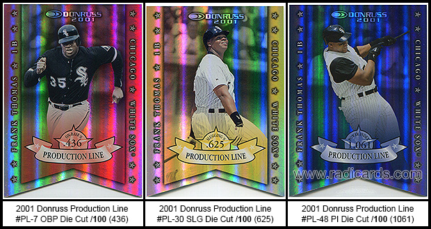 2001 Donruss Production Line Die Cut Baseball Cards