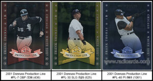 2001 Donruss Production Line Baseball Cards