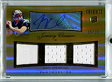 2010 Topps Tribute Autographed Triple Relics Football Cards