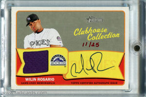 Wilin Rosario 2014 Topps Heritage Clubhouse Collection Relic Autographs #CCAR-WR /25