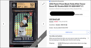Trevor Bauer 2012 Panini Prizm Prizms Finite | First eBay Listing