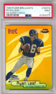 Ryan Leaf 1998 Fleer Brilliants #150TG 24-Karat Gold /24