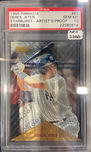 Derek Jeter 1996 Pinnacle #97 Starburst Artist's Proof