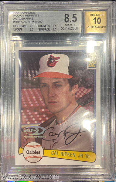 Cal Ripken Jr. 2001 Donruss Rookie Reprints #RR1 Autograph /82