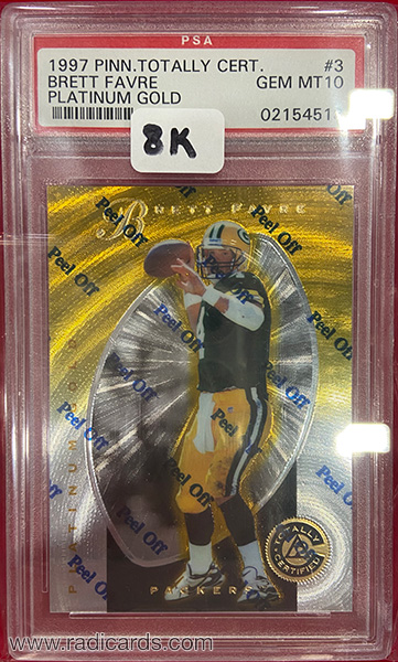 Brett Favre 1997 Pinnacle Totally Certified #3 Platinum Gold /30