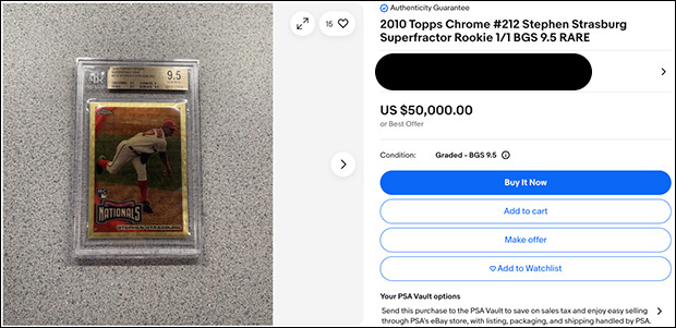 Stephen Strasburg 2010 Topps Chrome #212 Superfractor /1
