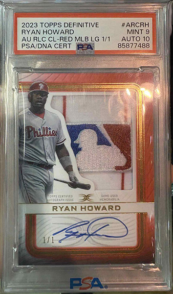 Ryan Howard 2023 Topps Definitive Collection Autograph Relics #ARC-RH Red MLB Logo /1