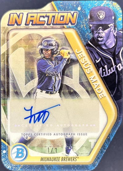 Jesus Made 2025 Bowman Chrome Draft In Action Autographs #BIA-JM Superfractor /1