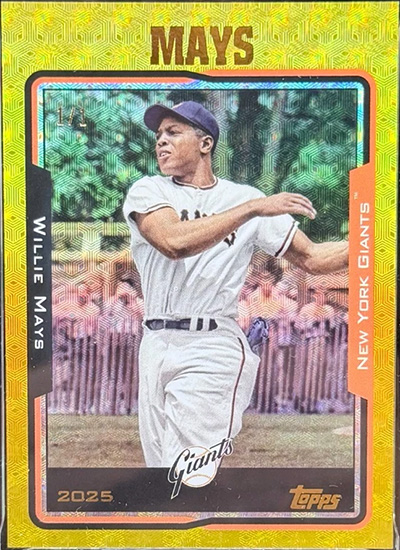 Willie Mays 2025 Topps Archives #224 Design Variations Foilfractor /1