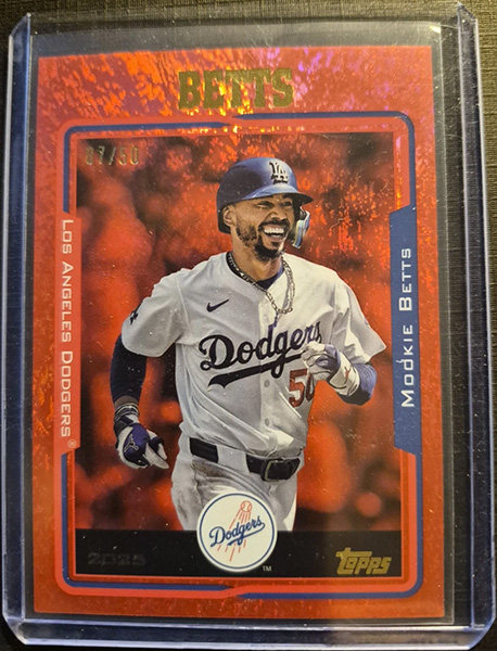 Mookie Betts 2025 Topps Archives #279 Image Variations Red Hot Foilboard /50