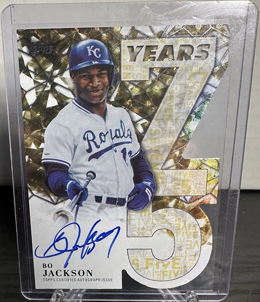 Bo Jackson 2026 Topps 75 Years of Topps Die-Cut Autographs #75YA-BJ Foilfractor /1