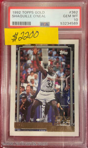 Shaquille O'Neal 1992-93 Topps #362 Gold /10,000