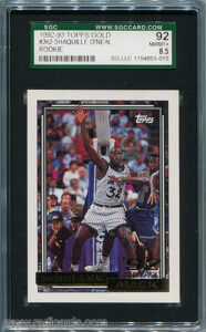 Shaquille O'Neal 1992-93 Topps #362 Gold /10,000