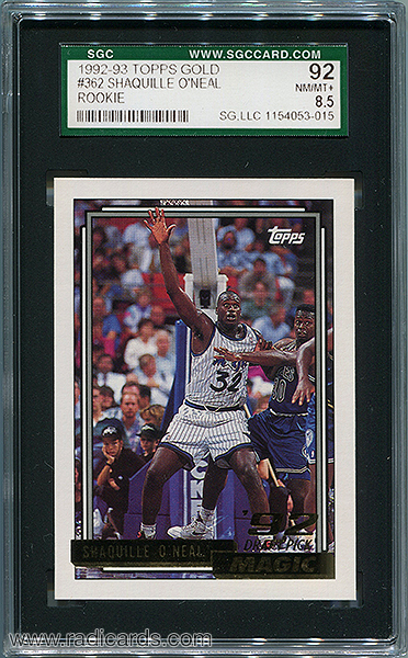 Shaquille O'Neal 1992-93 Topps #362 Gold /10,000