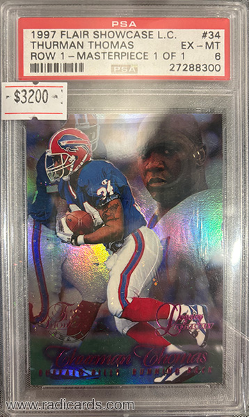 Thurman Thomas 1997 Flair Showcase #34 Row 1 Masterpiece /1