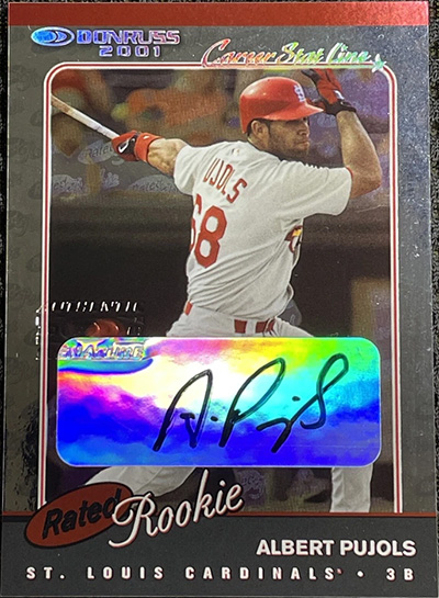 Albert Pujols 2001 Donruss #156B Stat Line Career