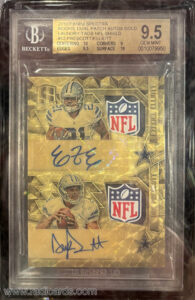 D.Prescott/E.Elliott 2016 Panini Spectra Rookie Dual Patch Autographs #RDPA-DAL Gold Laundry Tags NFL Shield /1
