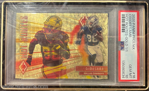 CeeDee Lamb 2020 Panini Phoenix Hot Routes #16 Gold /1