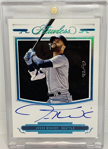 Jesse Winker 2022 Panini Flawless Shadow Signatures #SS-JW Platinum /1