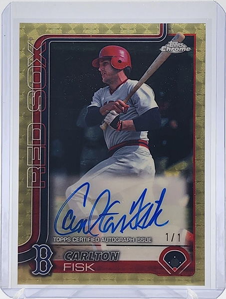 Carlton Fisk 2025 Topps Chrome Legend Autographs #CLA-CF Superfractor /1